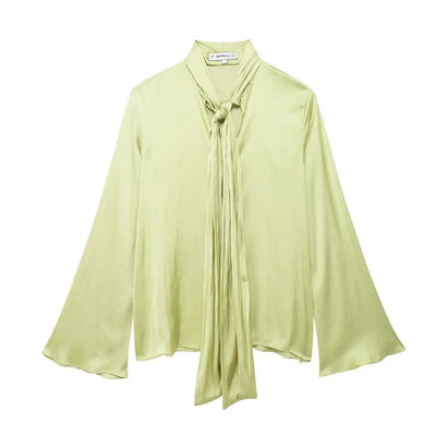 Stijlvolle Effen Top – Vrouwelijke Strik & Strak Design