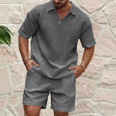 Stijlvolle Heren Tweedelige Set – Geruit Overhemd & Short