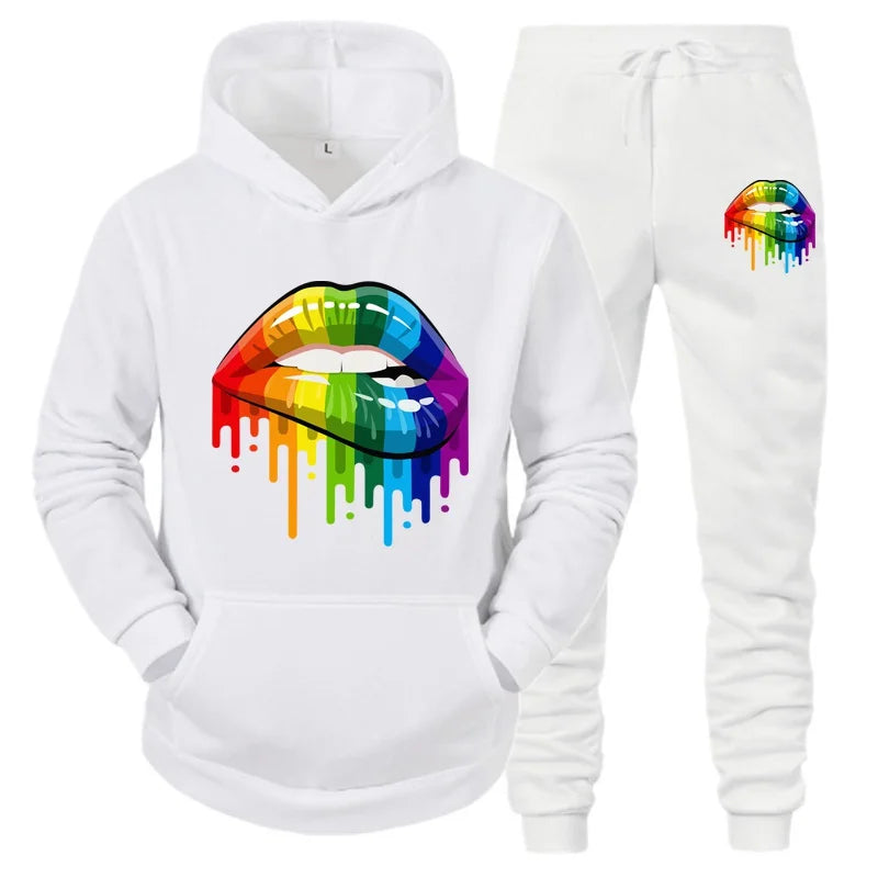 2-Delige Jogger Set wit