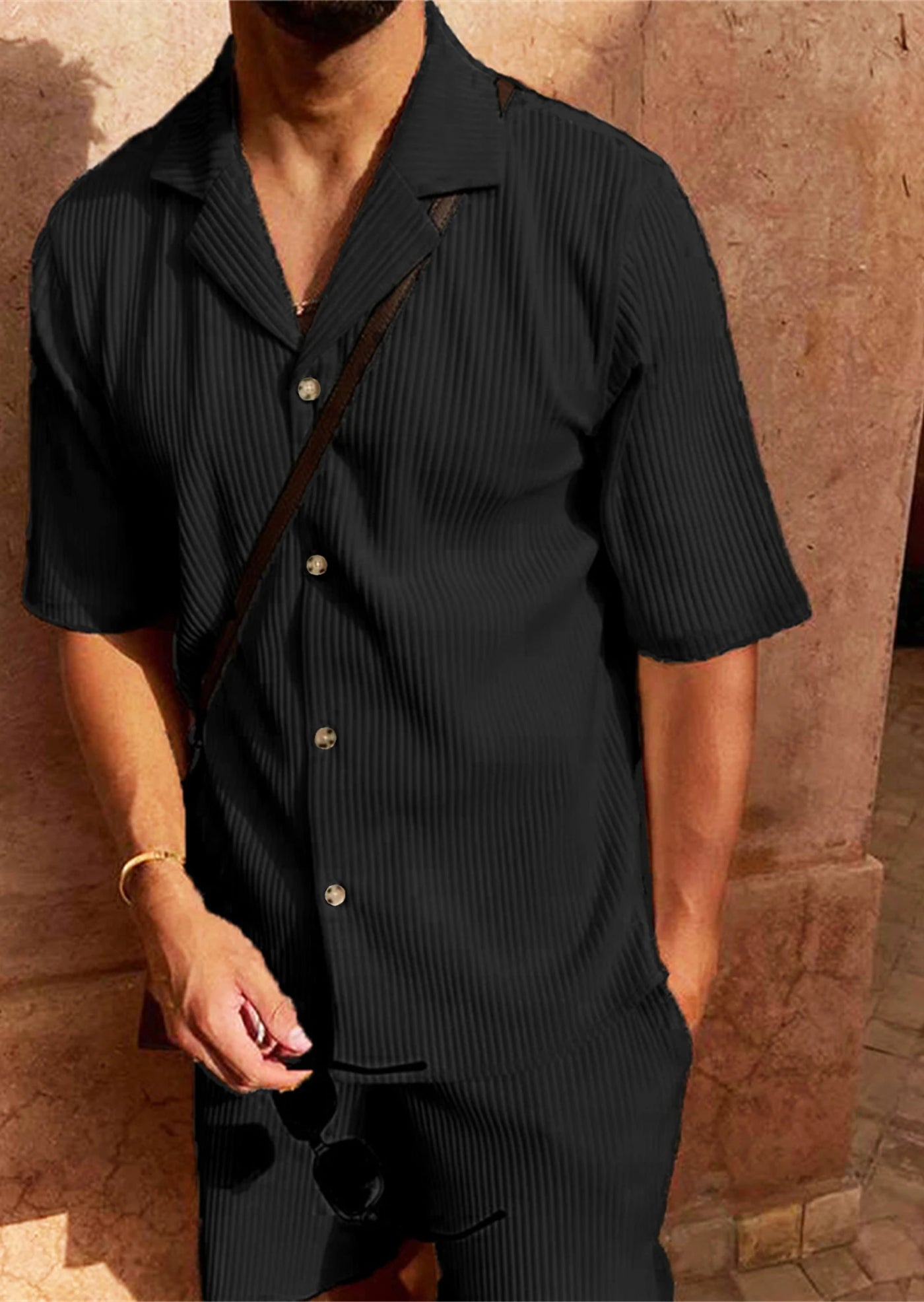 Heren Corduroy Zomerset – Shirt & Korte Broek