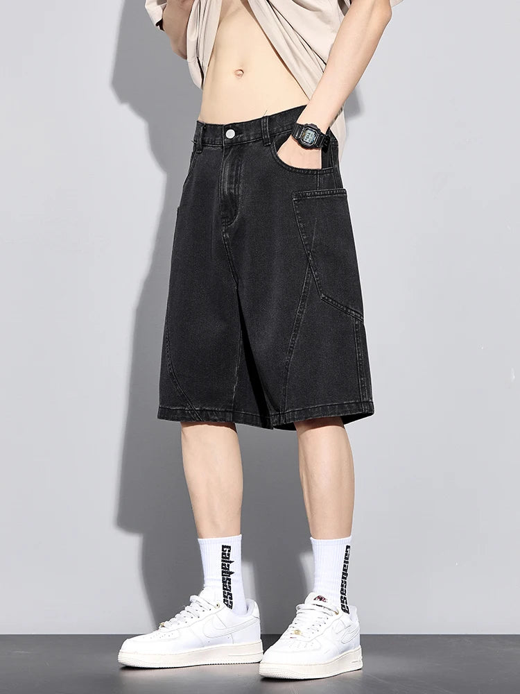 Urban Denimshorts – Elastische Taille & Rechte Snit