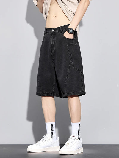 Urban Denimshorts – Elastische Taille & Rechte Snit