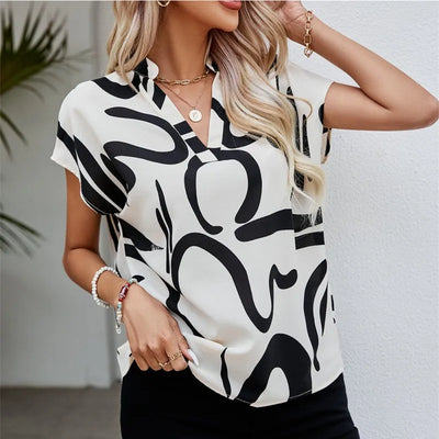 Elegante Print Top – Zomerse Relaxte Pasvorm