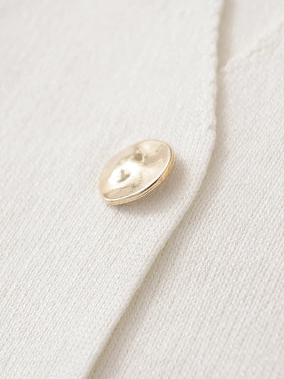Alledaagse Elegant – Effen Gebreid Shirt met Trendy V-Hals