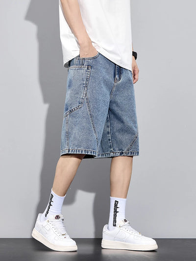 Urban Denimshorts – Elastische Taille & Rechte Snit