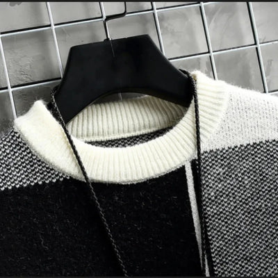 Heren Halve Kraag Trui zwart close-up kraag